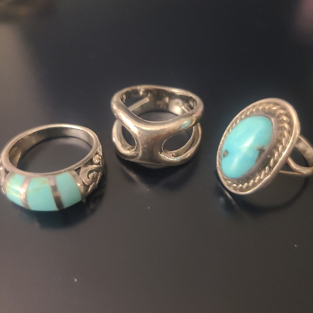 Silver and Turquoise Rings